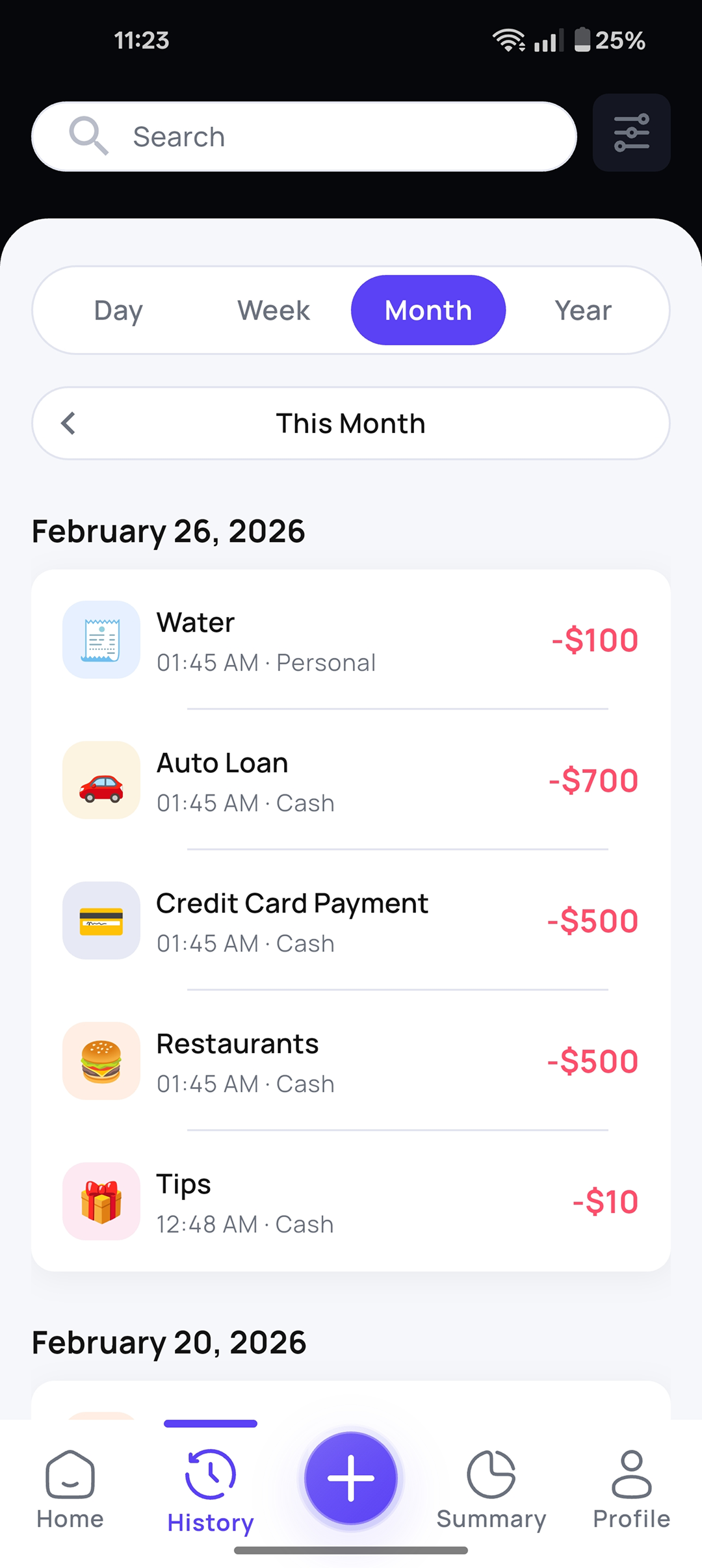 Finara app screen 2